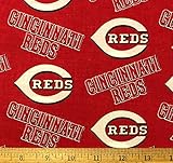 1/2 Yard Broad - Cincinnati Reds Baseball Broadcloth Red Cotton Fabric (Great for Quilting, Sewing, Craft Projects, Quilt, Throw Pillows & More) 1/2 Yard X 58'