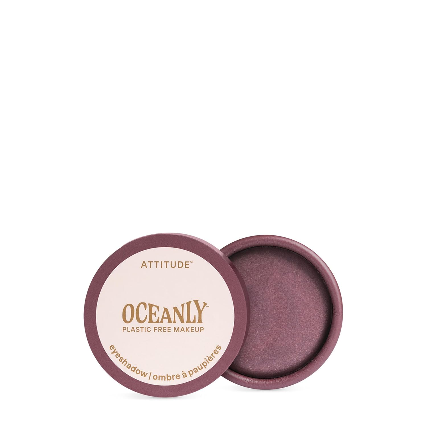 ATTITUDE Oceanly Eyeshadow, EWG Verified, Single Shimmer Cream Eyeshadow, Plastic-Free, Vegan Beauty and Makeup, Berry Bliss, 0.16 Fl Oz