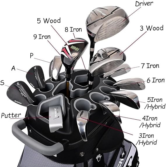ASK ECHO T-Lock Golf Cart Bag, Quiet 14-Way Full-Length Divider
