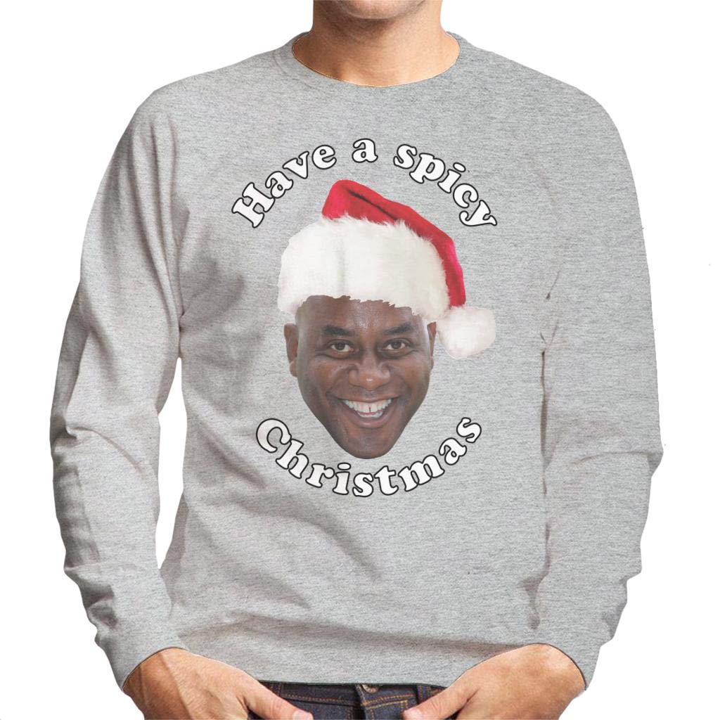 Cloud City 7 Ainsley Harriott Have A Spicy Christmas Men's Sweatshirt Heather Grey