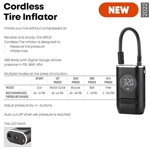 Miniatura 3 de Groz Inflador de neumáticos inalámbrico 55450