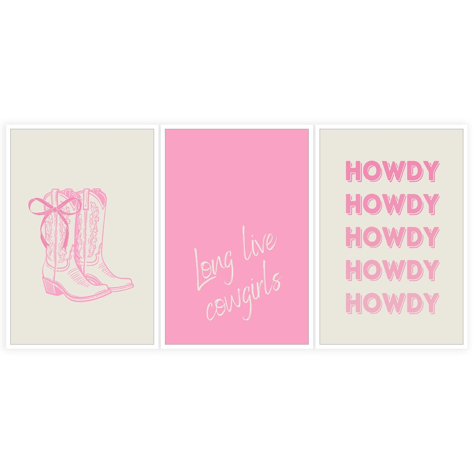 Pink Coastal Cowgirl Print Long Live Cowgirls Print Coastal Cowgirl Wall Art Boho Vintage Horse