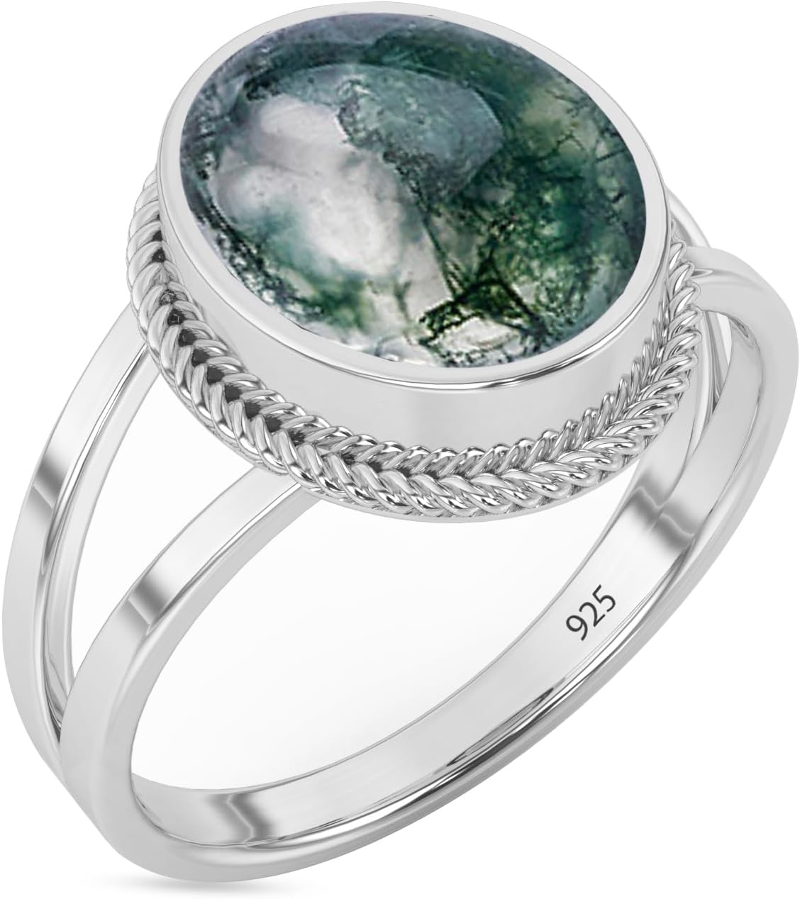 Sterling Silver 925 Ring For Womens Natural Gemstone Ring Sterling Silver Trendy Ring Oval Gemstone Ring