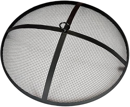 Miniatura 6 de Fogata de leña para exteriores, hoguera redonda de metal de 32 pulgadas para exteriores, hoguera con tapa de malla, póquer y cubierta impermeable