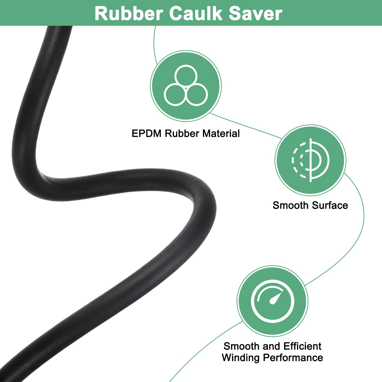 M METERXITY Foam Backer Rod, 16.4ft x 3/8" (l x D) Backer Rod Foam Caulk Saver, Rubber Caulk Saver - Image 3