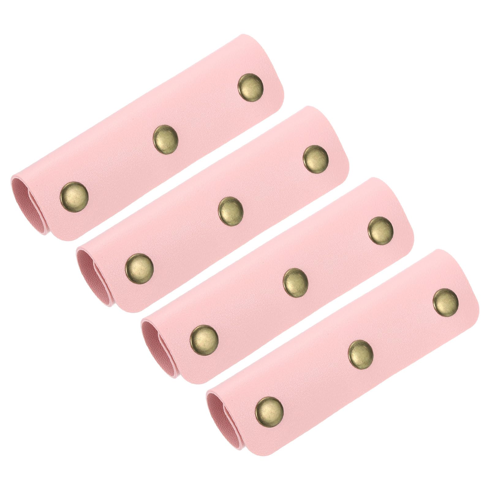 uxcell 4Pcs Handbag Handle Cover, PU Leather Luggage Handle Wraps, Luggage Grip Protector for Purse Tote Bag Suitcase, Pink