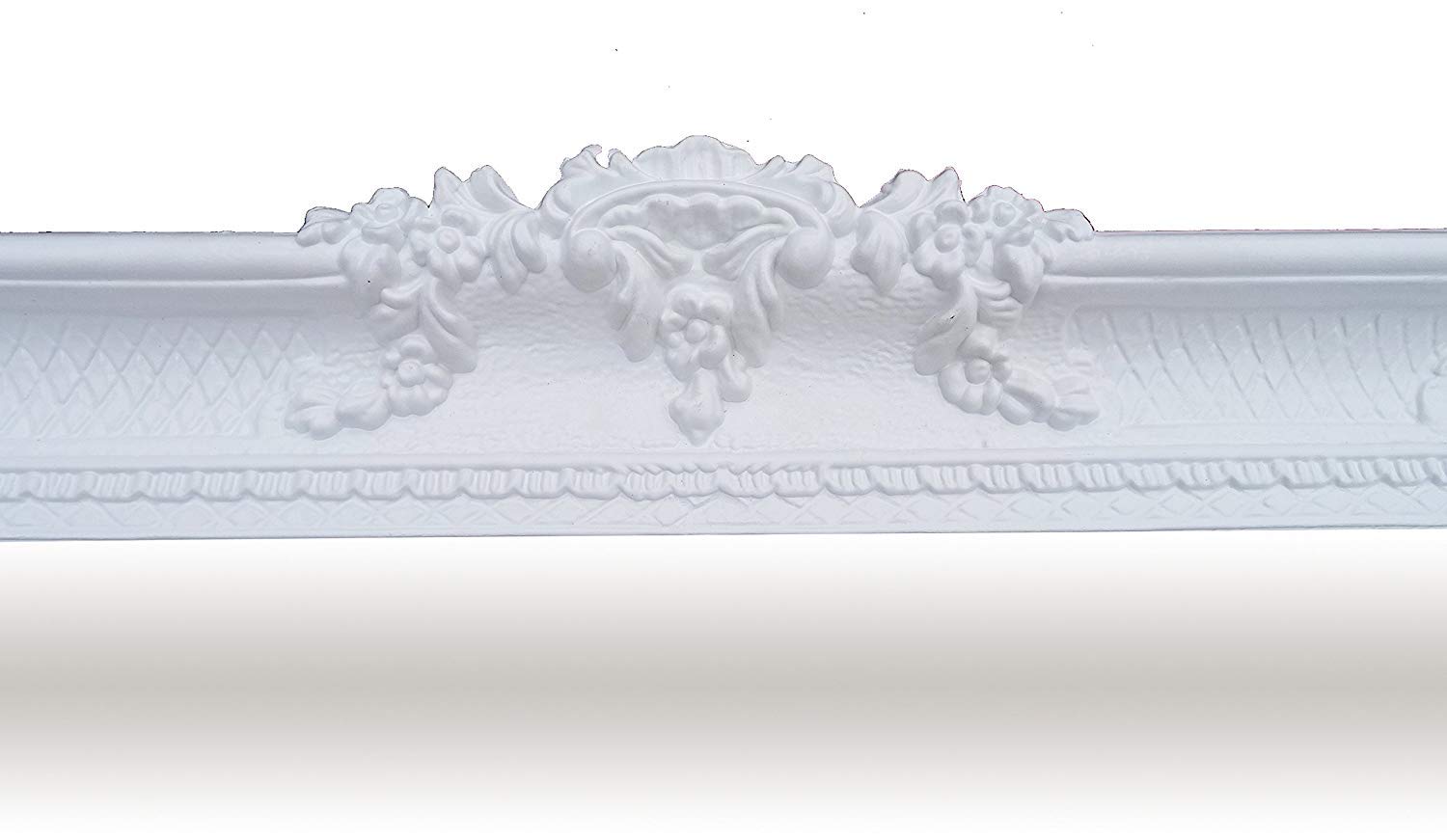 Specchio da parete XXL, colore bianco, 96 x 57 cm, stile barocco, stile shabby chic, 75SP