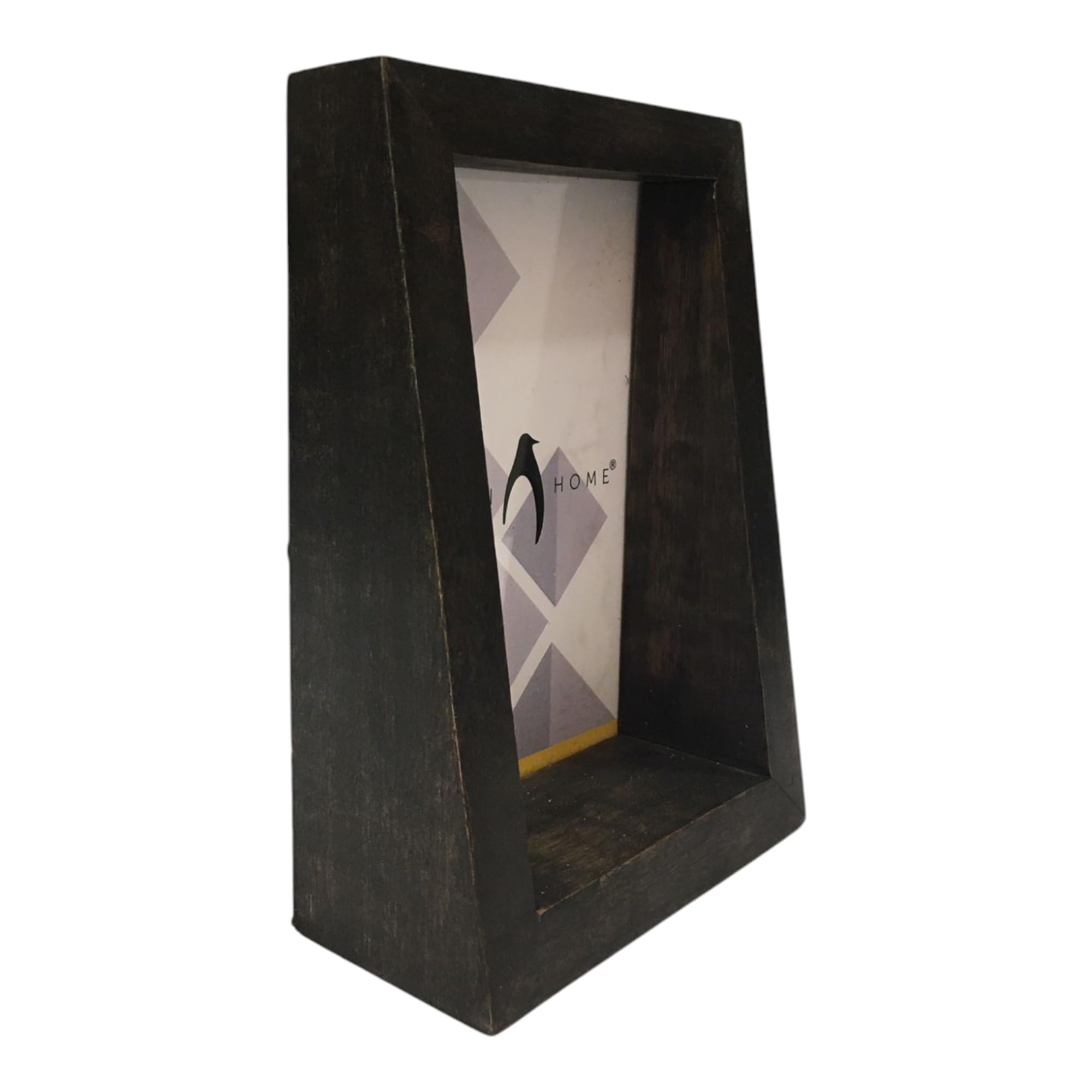 Penguin Home Mangowood Vertical Photo Frame 4"X6" (10 X 15 CM) - Mat Black Finish, Rustic Vintage Style, Handcrafted Wooden Picture Frame for Wall or Tabletop, Ideal for Home Decor, Gifts