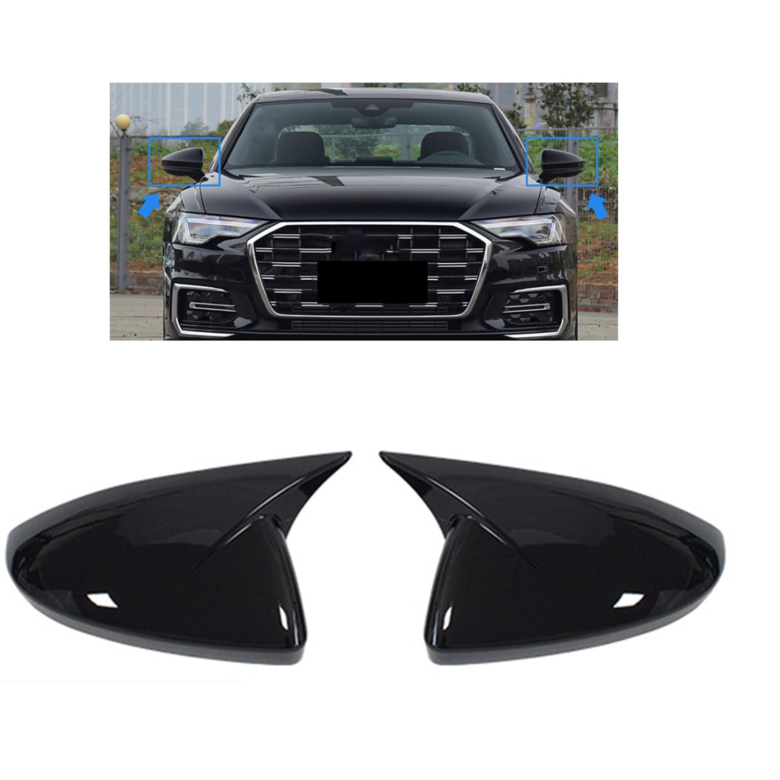 Coque de rétroviseur pour Audi A6 C8 S6 RS6 A7 A8 2019-2025 noir