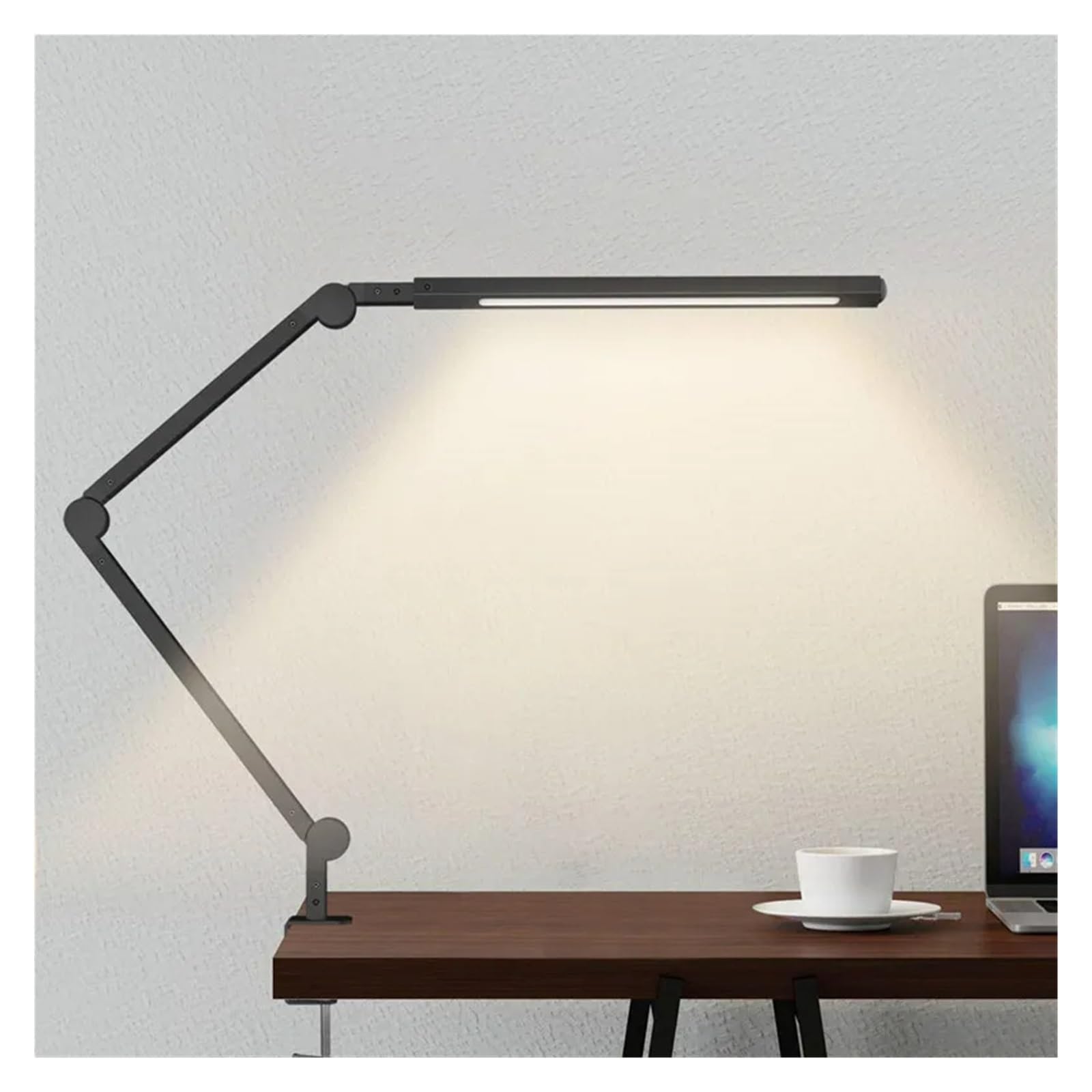 Stepless Dimmable LED Table Lamp Studying Room Office Adjustable Color Tempatures Black Clip-on Lamp Touch Control 9W, dimmable Chandelier