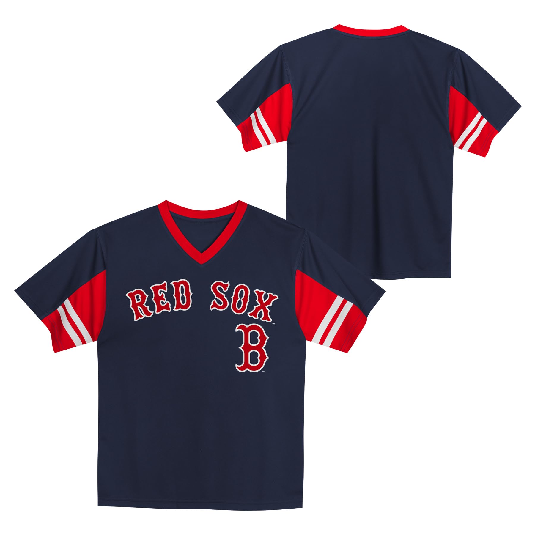 MLB Toddler 2T-4T Officially Licensed Team Color Primary Logo Baseball Fashion Top V-Neck Jersey - 3