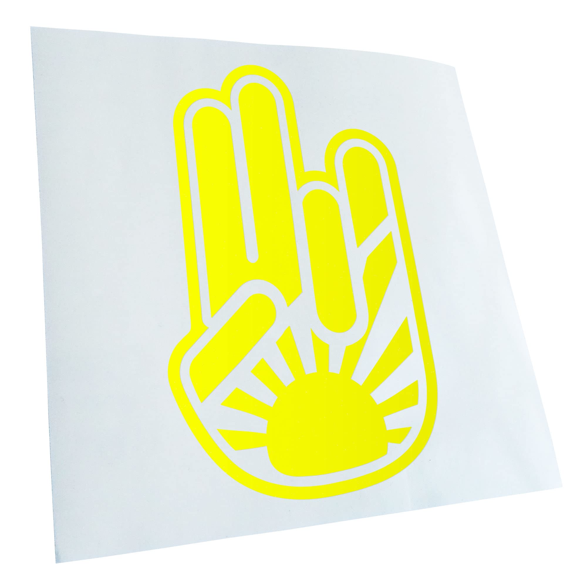 Kiwistar - Car Sticker - Neon Yellow - 30 x 19 cm Big Japan Shocker Hand - Rear Window Car Sticker Weatherproof for Car Truck Moped Truck - Sticker Exterior Self-Adhesive Tuning Accessories for Window