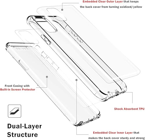 Miniatura 7 de BAISRKE Funda para iPhone 11 Pro Max, Protector de pantalla integrado Carcasa protectora de doble capa de cuerpo completo a prueba de golpes de alto