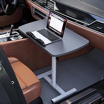 RV Folding Table with Adjustable Height, Flip Down Dinette Desk with Reinforced Steel Frame, Space-Saving RV Table for Campervans and MotorhomesGray,Small