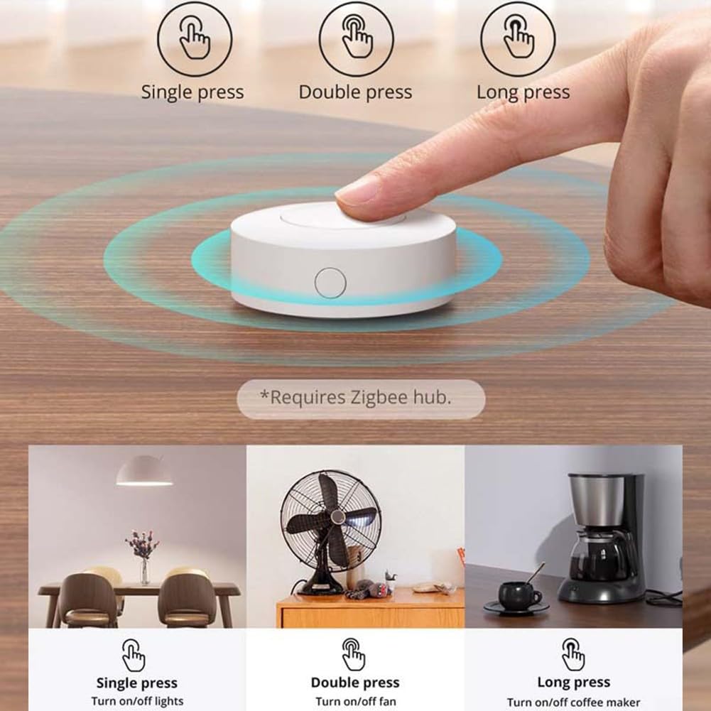 Interruttore Wireless Smart Home SONOFF SNZB-01 – Pulsante ZigBee Con Sensore Touch, Compatibile Con EWeLink, Personalizzabile Con 3 Azioni, Batteria Inclusa