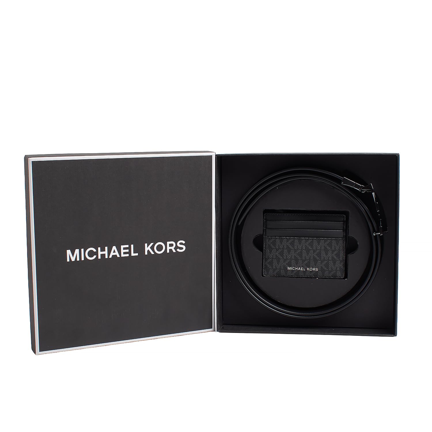 Michael Kors Set regalo da uomo: cintura e porta carte con logo 36S4LGFY6B