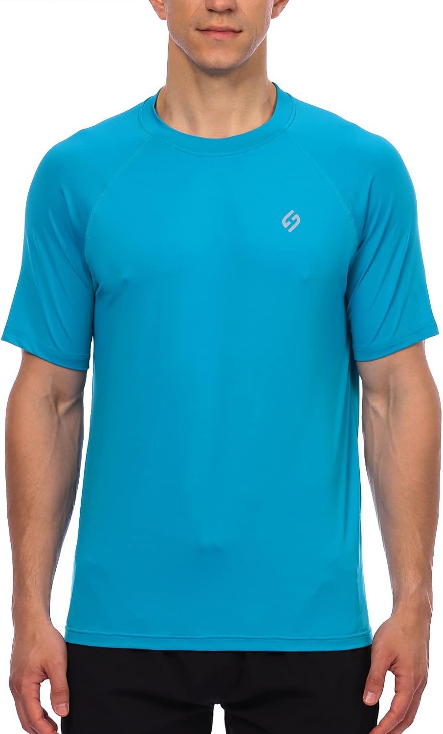 HODOSPORTS Men's Swim Shirt Quick Dry Short Sleeve UPF 50+ Rash Guard Sun Protection