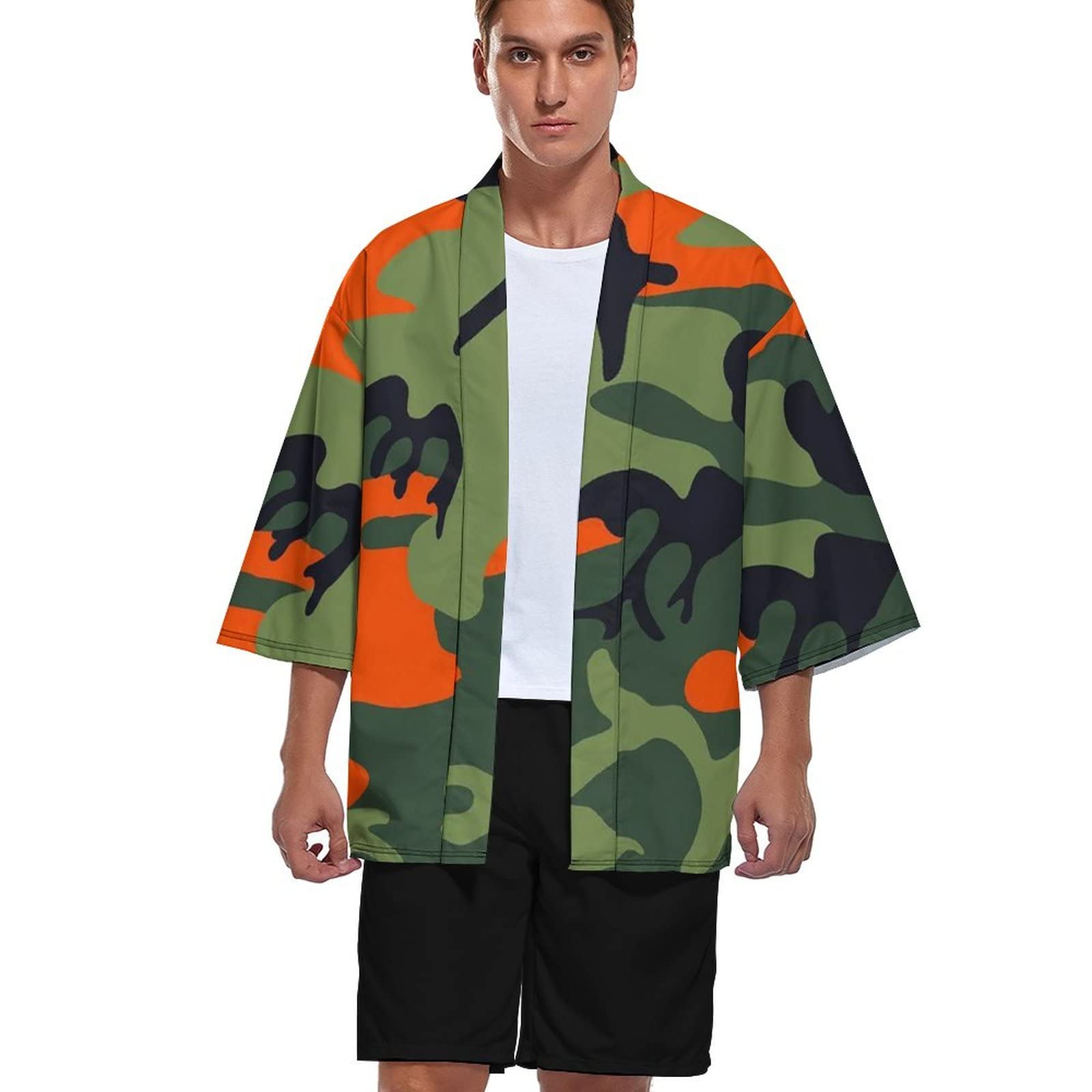 Amazon.co.jp: 夏服 カモフラージュ 迷彩柄 着物カーディガン 