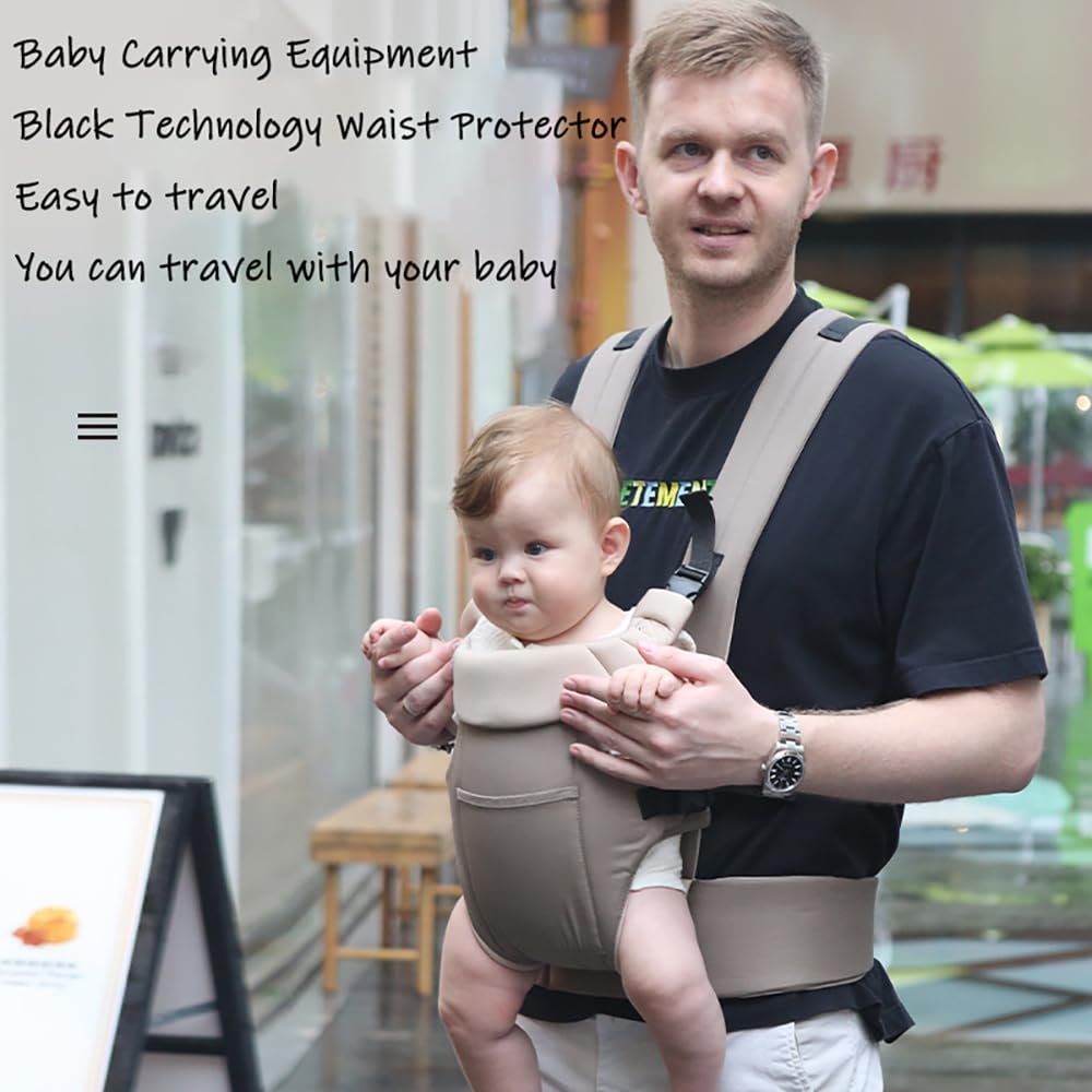 Marsupio Neonato,Marsupio Neonato 0-24 Mesi,Fascia Porta Bebe,Molteplici posizioni di presa, con protezione del collo ripiegabile e design di decompressione lombare e addominale per Neonati