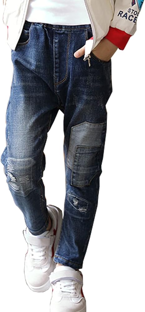 A2Z 4 Kids Jeans Elasticizzati Ragazzo – Modello Ripped Jet Black – Taglia 11-12 Anni – Cotone Elastan