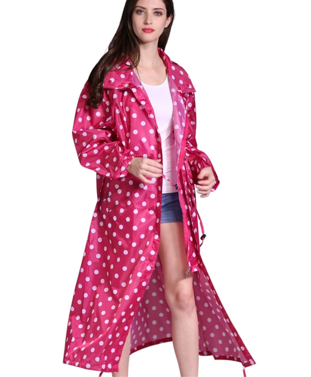 Płaszcz Przeciwdeszczowy Damski Długi Przeciwdeszczowy Poncho Wodoodporny Płaszcz Przeciwdeszczowy Z Kapturem Outdoor Travel Płaszcz Przeciwdeszczowy Ponczo