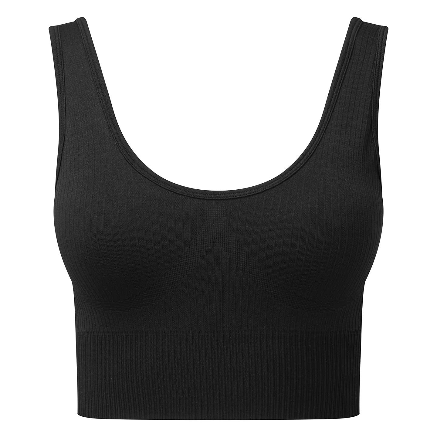Tri Dri Womens/Ladies Multisport Ribbed Seamless 3D Bra (XL) (Black)