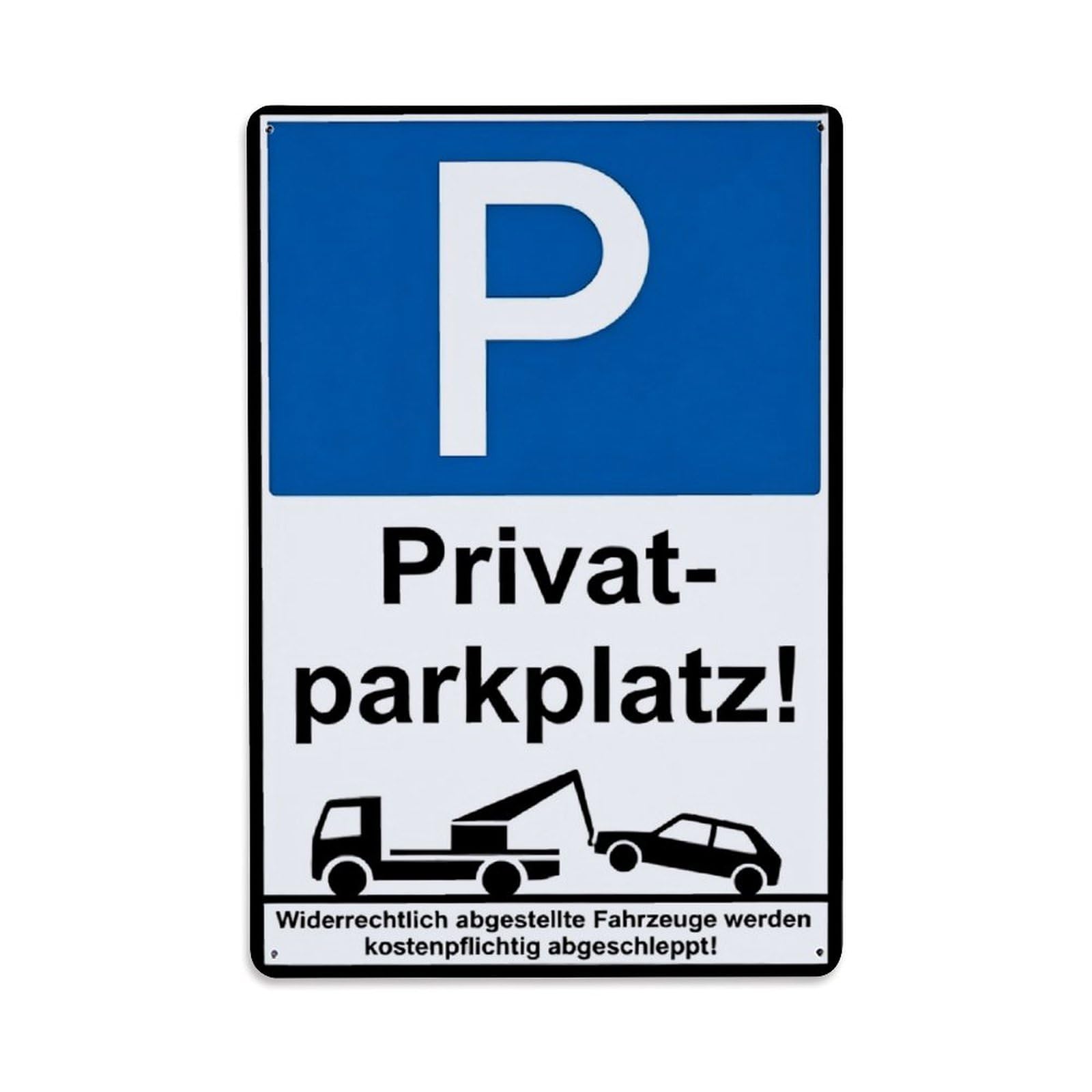 German Private Parking Warning Sign Vintage Aluminium Metal Sign, Retro Wall Decor for Home, Bar, Garage & Farmhouse 30x20cm
