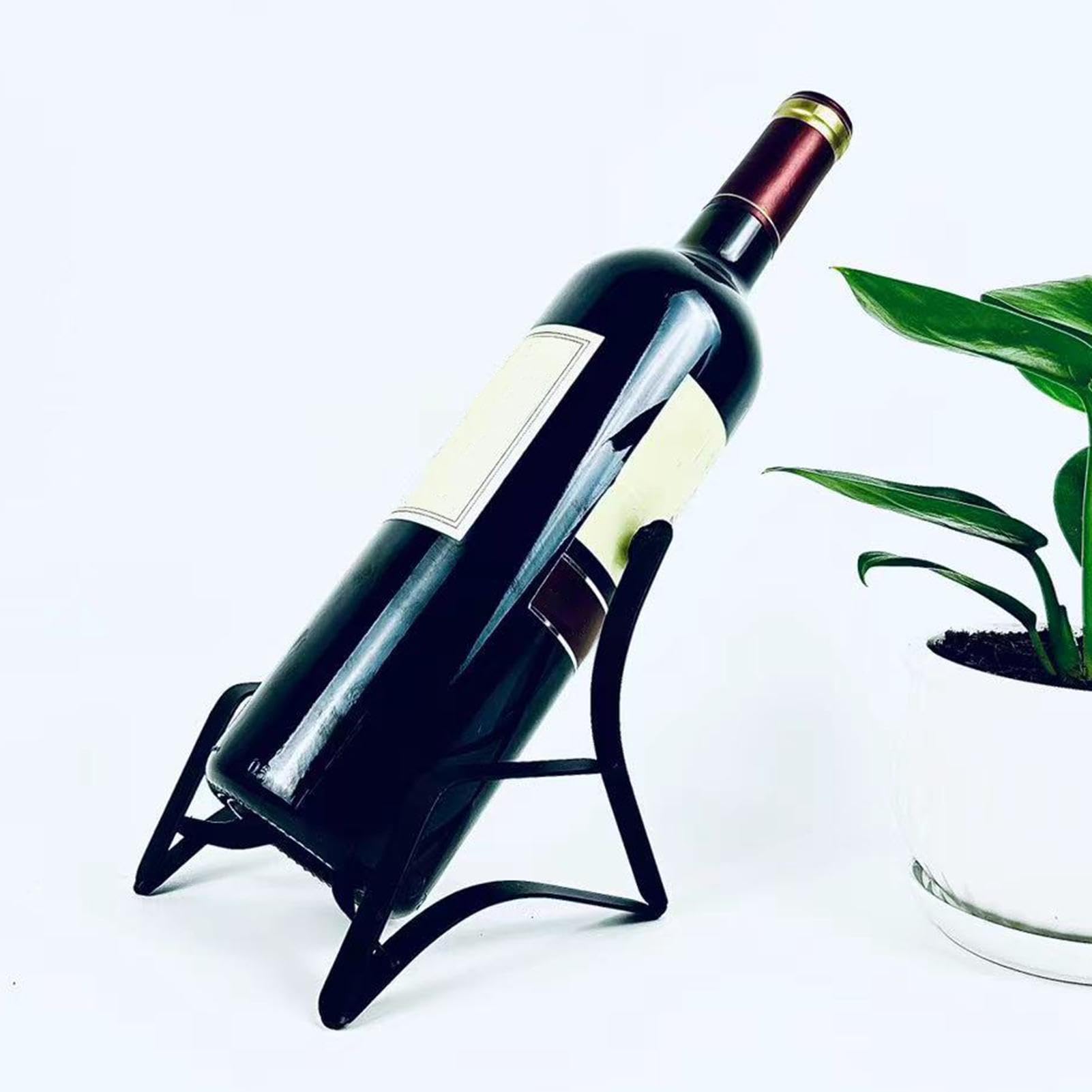 6 Bottiglie Portabottiglie da Parete, Scaffale Multiuso per Asciugamani a 6 Livelli, Scaffale per Vino Porta Bottiglie di Vino da Parete per Conservazione di Bevande/Bottiglie di Liquore, Nero