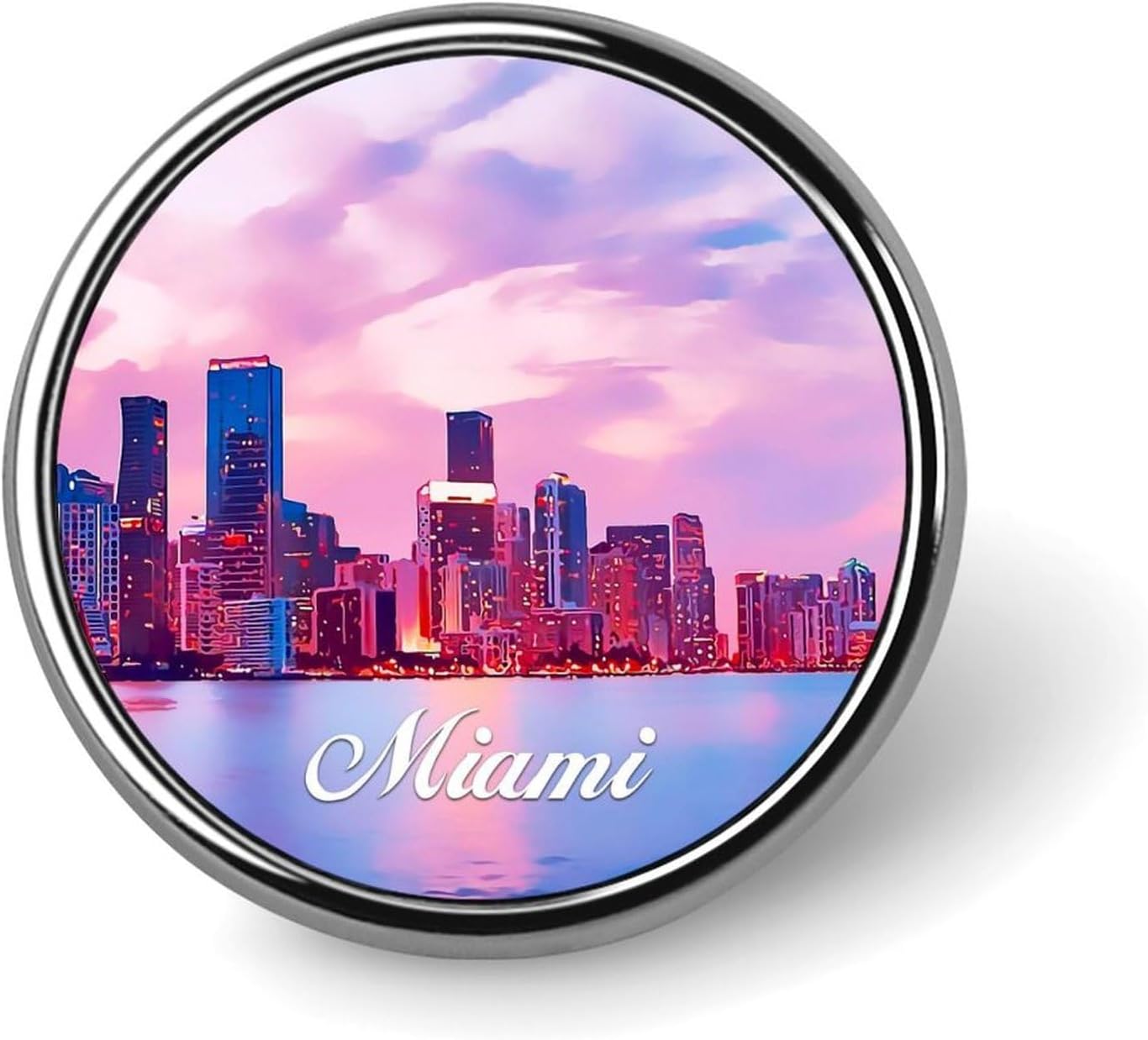 Miami Landscape Enamel Pins Sets Visitor Souvenir City State Jean Buttons Landscape City Skyline Button Pins Abstract National Park City Souvenir Pins For Backpacks Clothes Bags Jackets