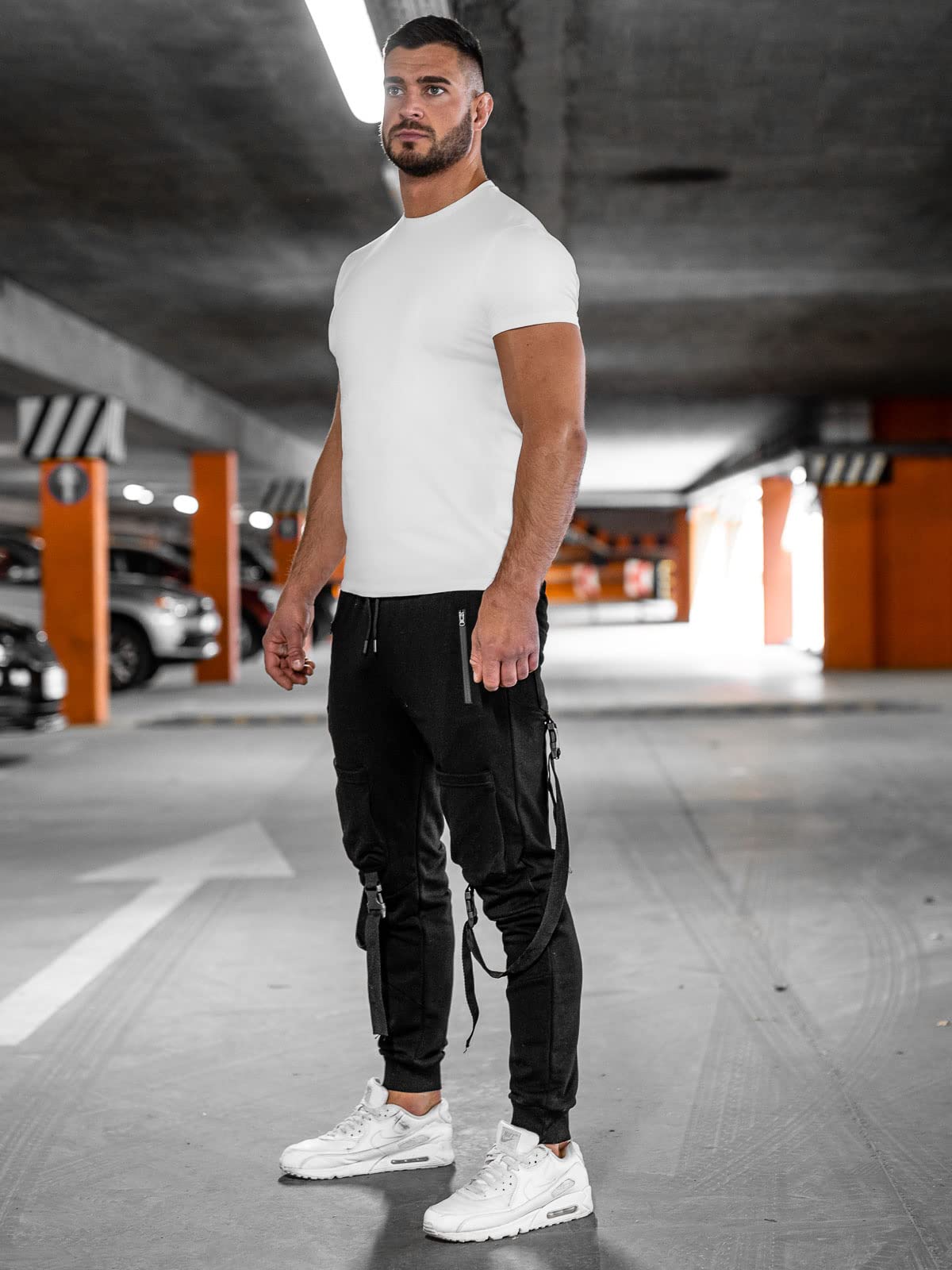 BOLF Hombre Pantalón Deportivo Pantalones De Chándal Cargo Combate Pantalones Holgados Running Entrenamiento Fitness Jogging Estilo Urbano 6F6