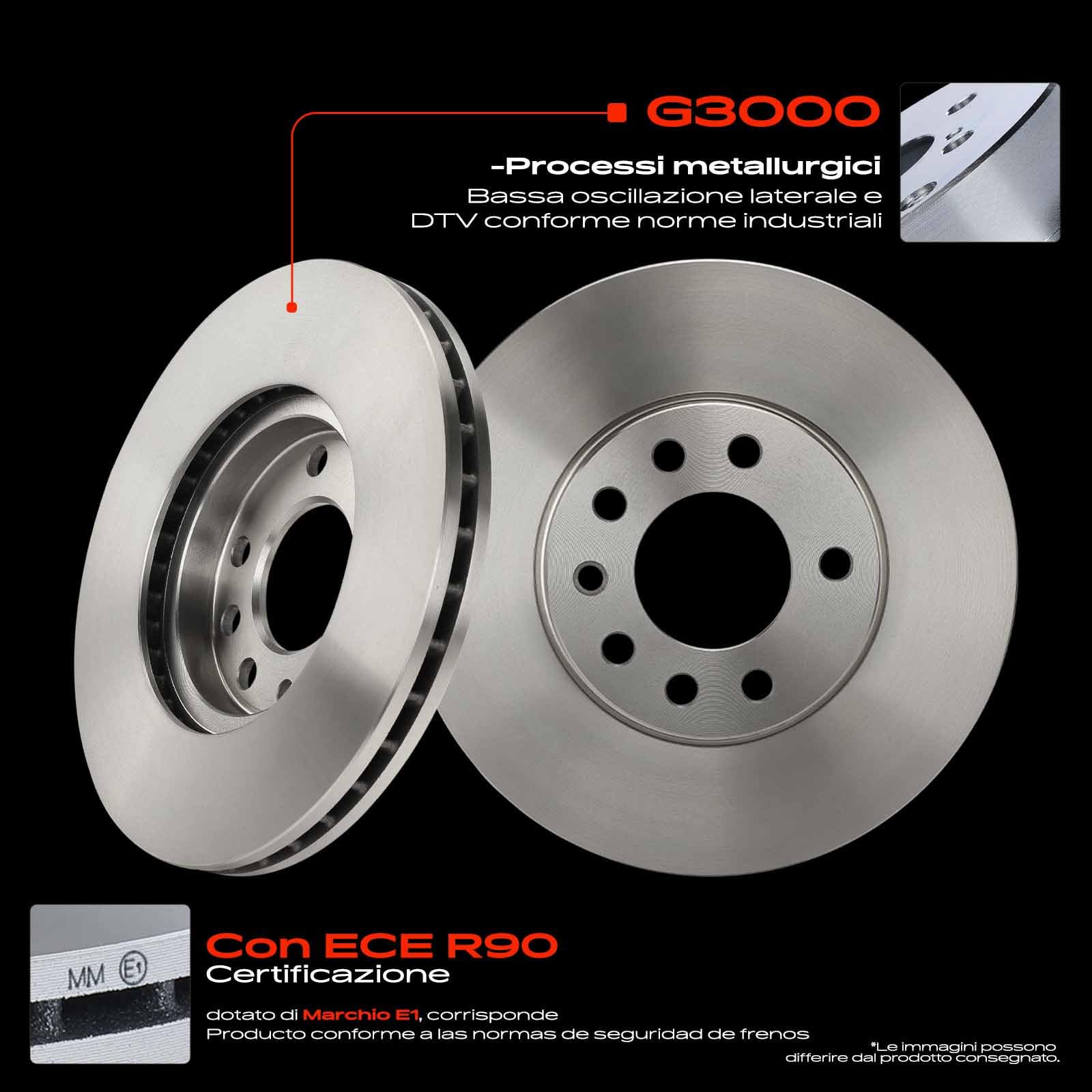 Frankberg Set freni incl. 2x Dischi Freno + 4x Pastiglie dei Freni Anteriore Compatibile con Zafira/Zafira Family B A05 Astra H A04 Astra H Twintop A04 Replace# 93181189