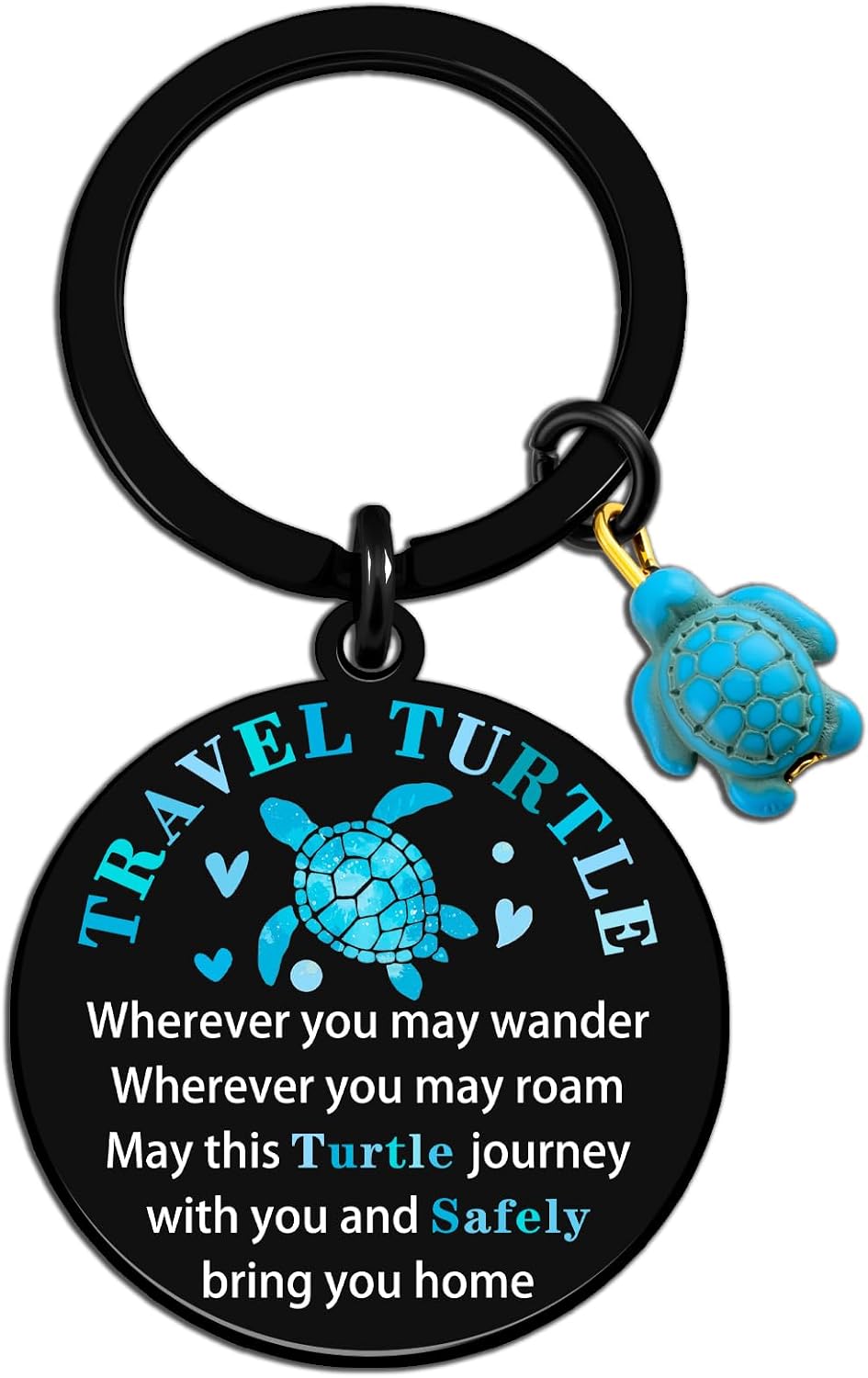 Travel Turtle Keychain Travel Gifts for Women Men Good Luck Charm Sea Turtle Gifts for Turtle Lovers Cute Travel Accessories Traveling Gift Ideas Unique Birthday Christmas Stocking Stuffers