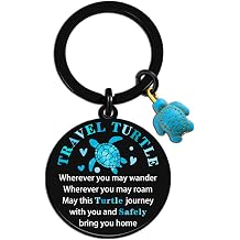 Travel Turtle Keychain Travel Gifts for Women Men Good Luck Charm Sea Turtle Gifts for Turtle Lovers Cute Travel Accessories Traveling Gift Ideas Unique Birthday Christmas Stocking Stuffers
