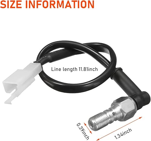 Miniatura 2 de 1 línea de interruptor hidráulico para motocicleta, diente grueso M10 x 1.25 con interruptor de presión de freno de enchufe, línea de freno de bomba