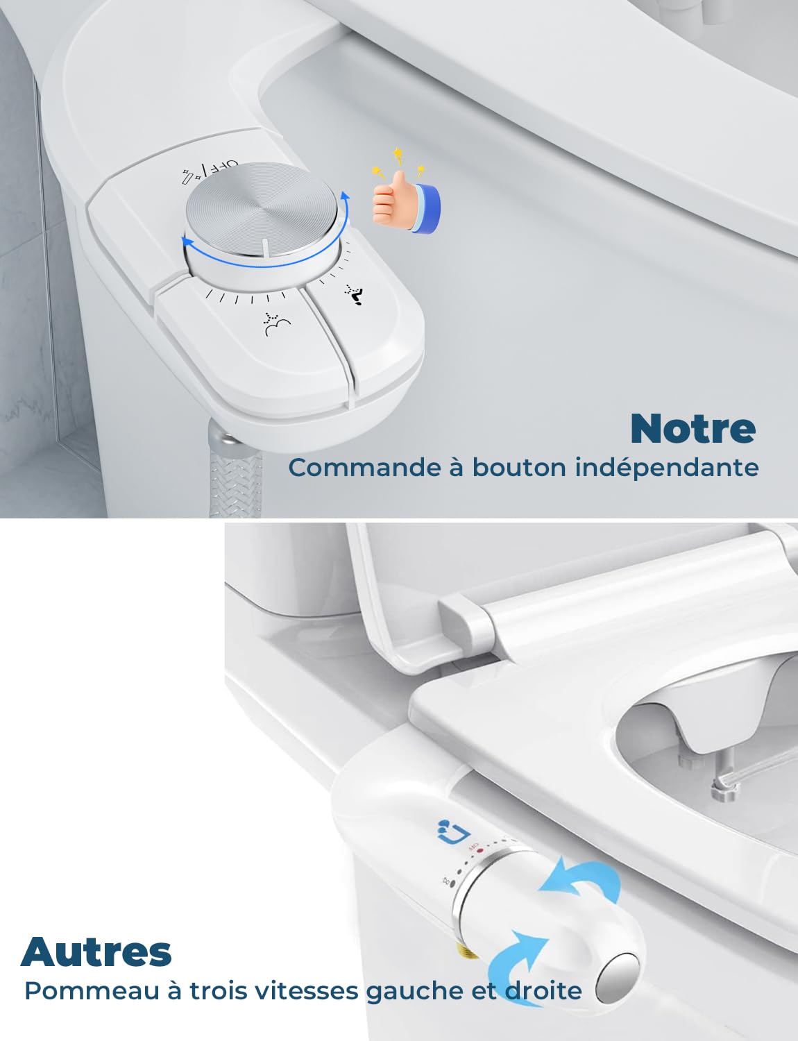 YissVIC japoński bidet toaleta nieelektryczna podwójna chowana dysza łatwa instalacja samoczyszcząca regulacja ciśnienia wody na zimną wodę, czyszczenie z przodu i z tyłu