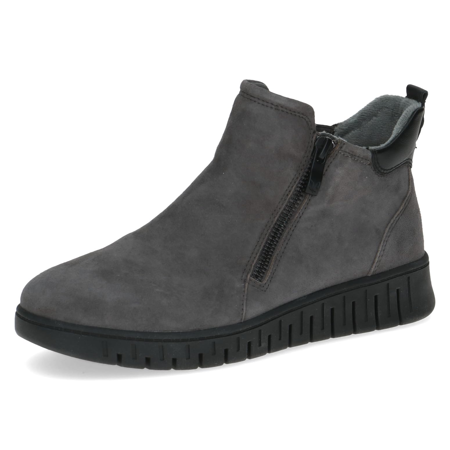 CAPRICE Comfort Women's leather ankle boots extra width H, Gray (Dk Grey Comb), 7.5 UK