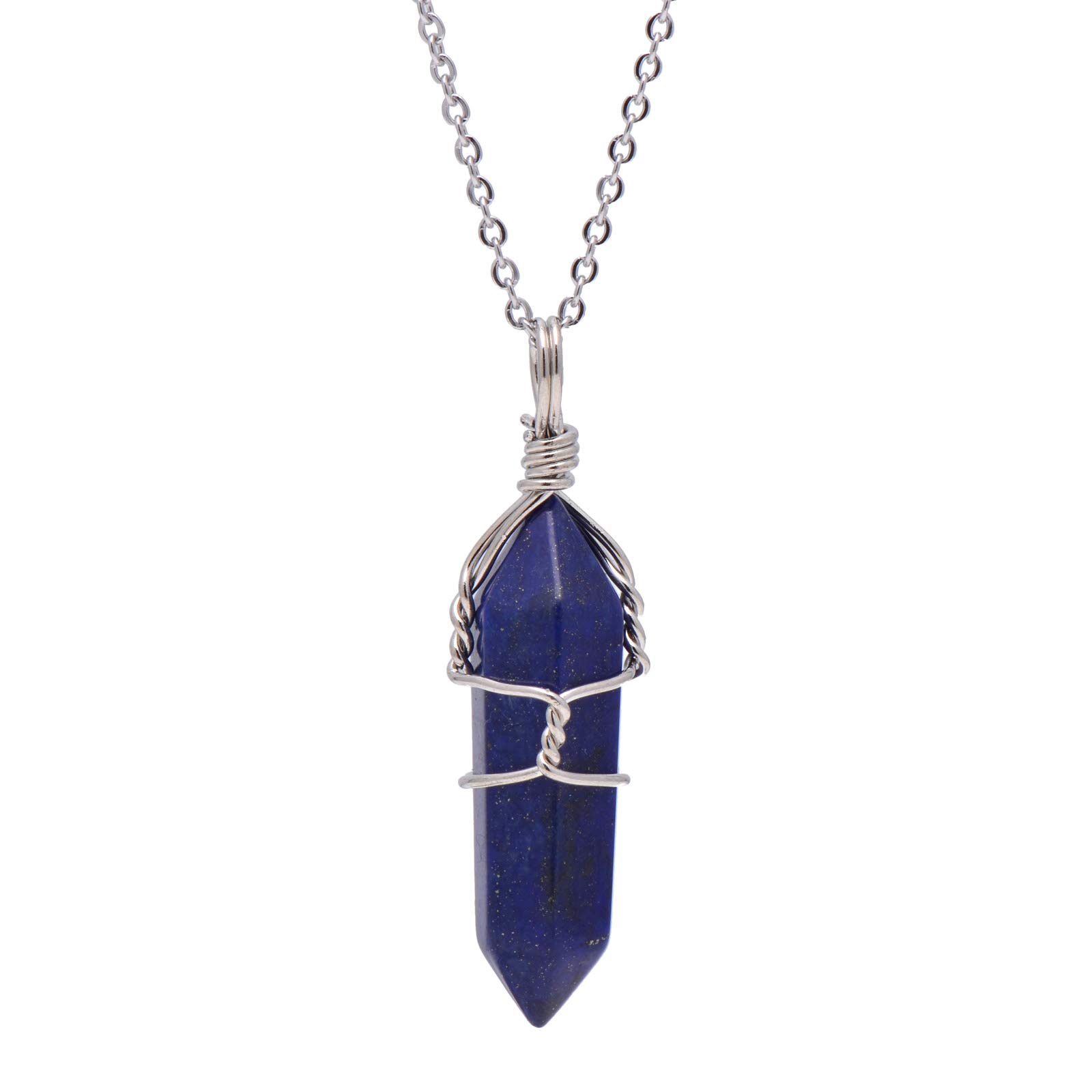 PaialcoHand Wired Natural or Created Crystal Point Healing Chakra Pendant Necklace