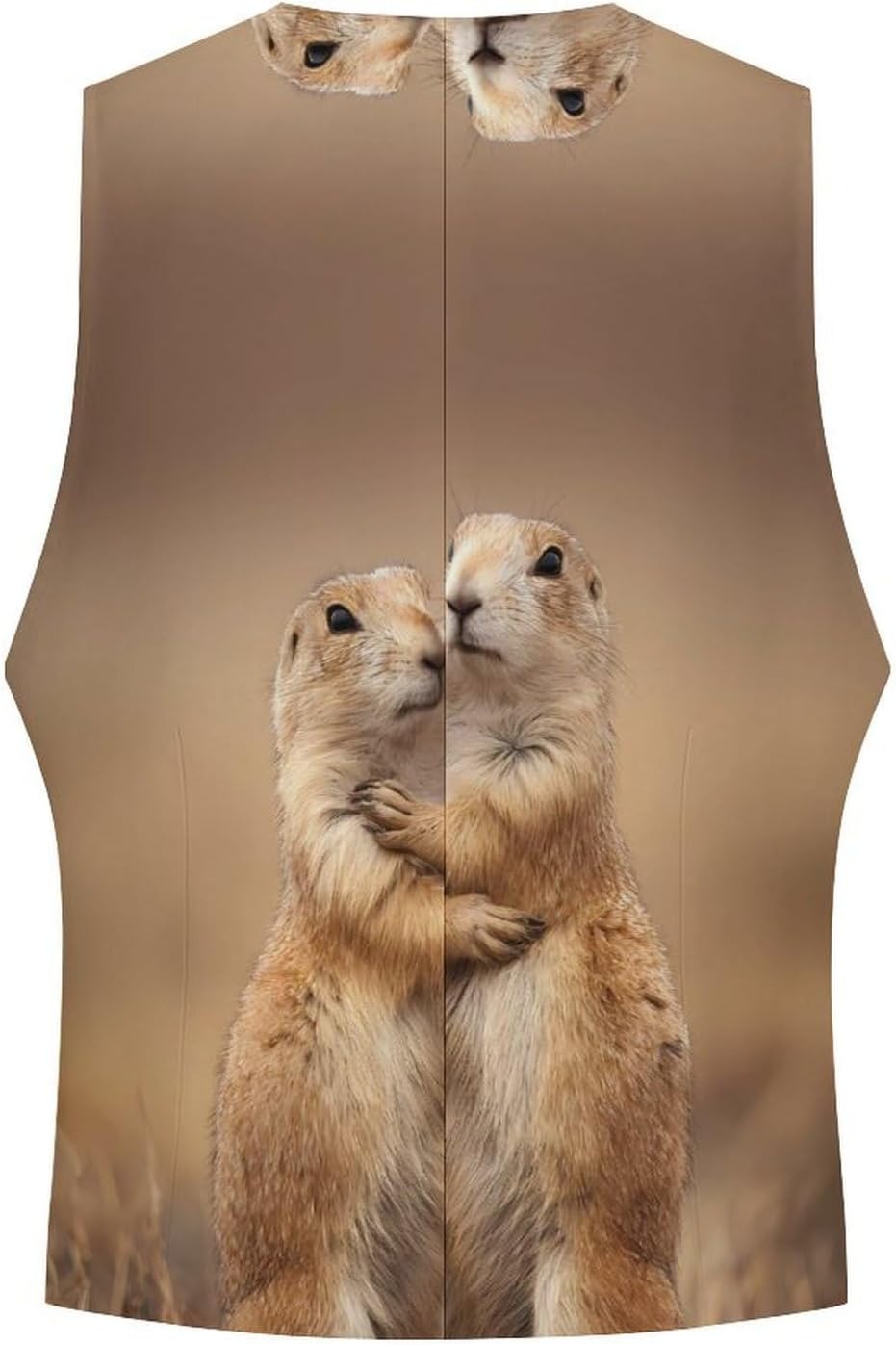 Prairie Dogs Bro Groundhog Men Formal Suit Vest V-Neck Button Waistcoat for Business Wedding