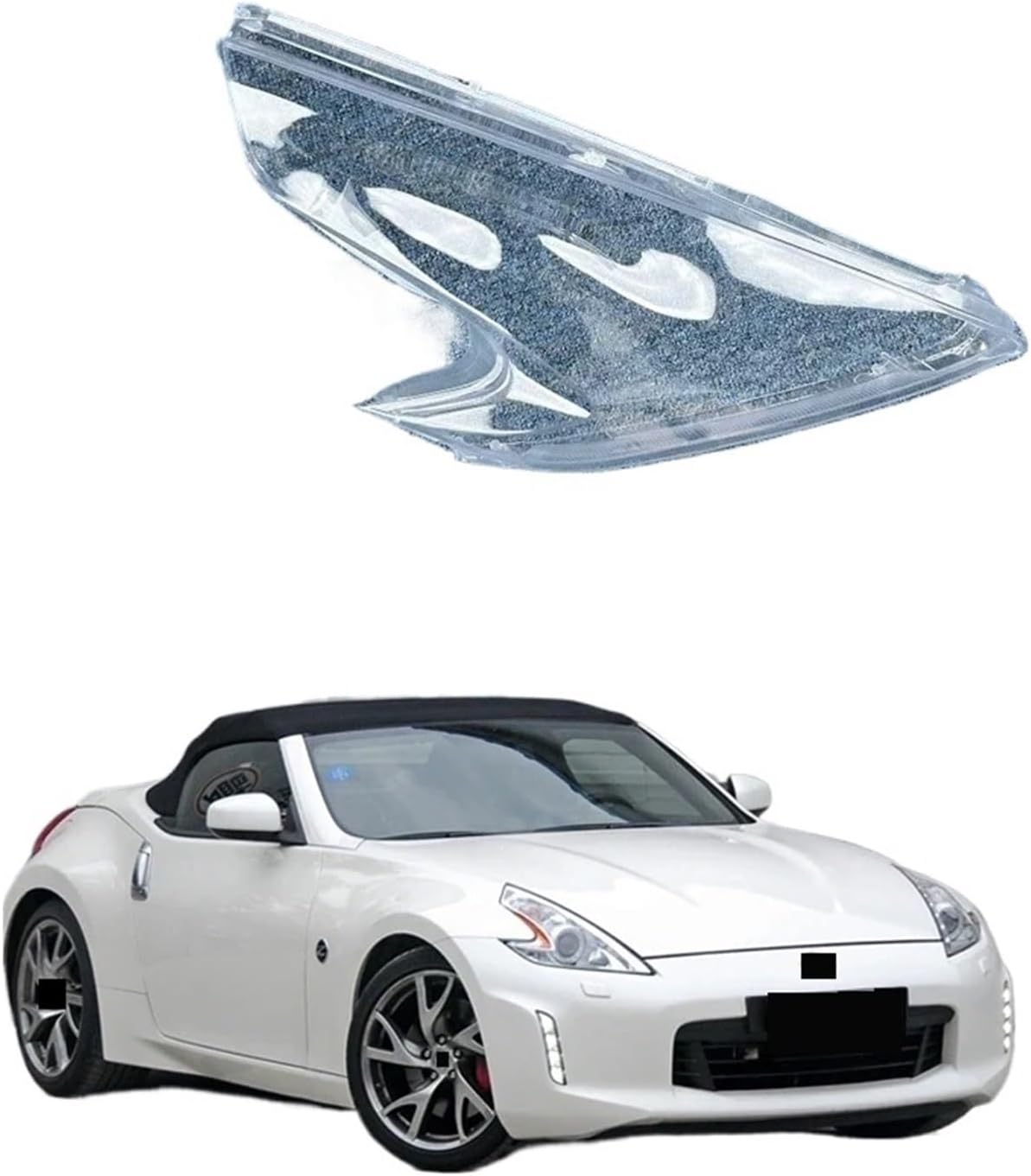 Compatible For Nissan 370Z 2008-2019 Car Front Lens Light Head Lamp Lampcover Headlight Shell Transparent Lampshade Headlight Cover(Left and Right)