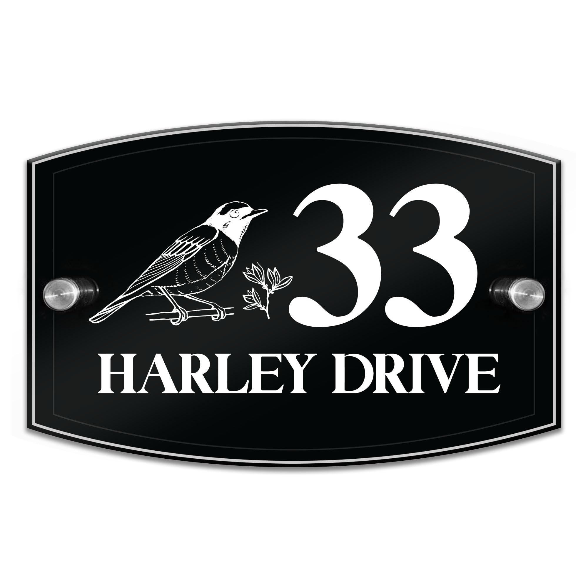 Red Ocean Contemporary Black House Sign Plaque Door Number Home Address Glass Effect Acrylic Custom House Number Sign New Home Door Plaque Custom Address Sign