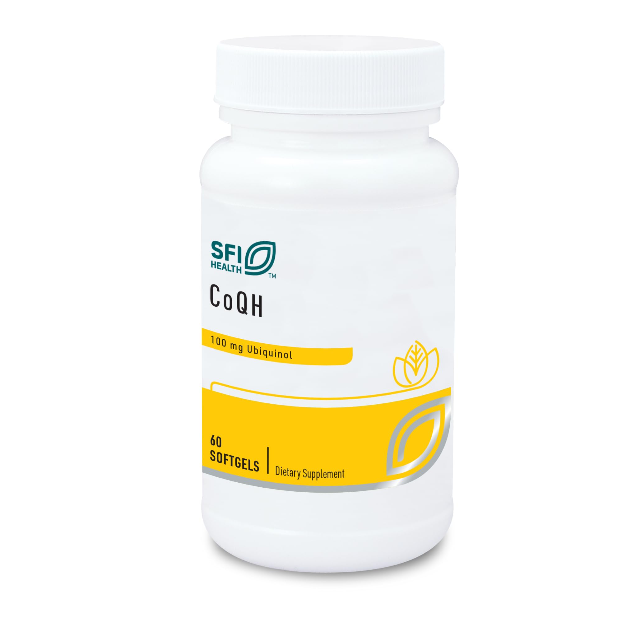 Klaire Labs SFI Health CoQH - Hypoallergenic 100 Milligrams Reduced Coenzyme Q10 as Ubiquinol Solubilized in D-Limonene Oil for Mitochondrial Support