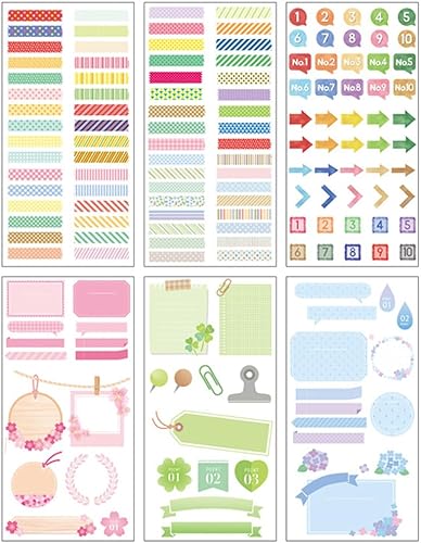 Paquete de 2 calcomanĂas basales para álbumes de recortes para diario, nĂşmeros arábigos, flecha, divisor de color, etiquetas adhesivas para diarios Paquete de 2 calcomanĂas basales para álbumes de recortes para diario, nĂşmeros arábigos, flecha, divisor de color, etiquetas adhesivas para diarios