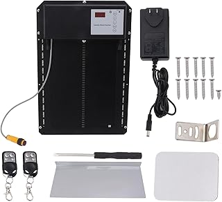 Automatic Chicken Coop Door Opener, Automatic Door with Timer, Light Sensor, Remote Control Aluminum Door Anti Clamp Chicken Coop Opener for Poultry Gate (US Plug)