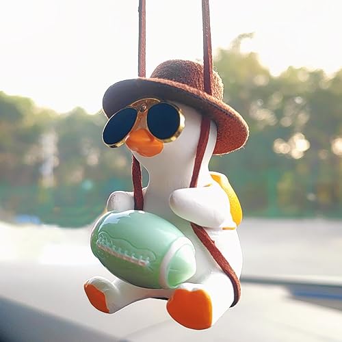 Adorno colgante de pato oscilante para automóvil, accesorios para colgar en el espejo del automóvil, bonita decoración para auto, colgante para