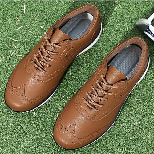 Golf Shoes for Mens Big Size Leather Waterproof Golfers Sneakers Spikeless Anti Slip Walking Footwears3