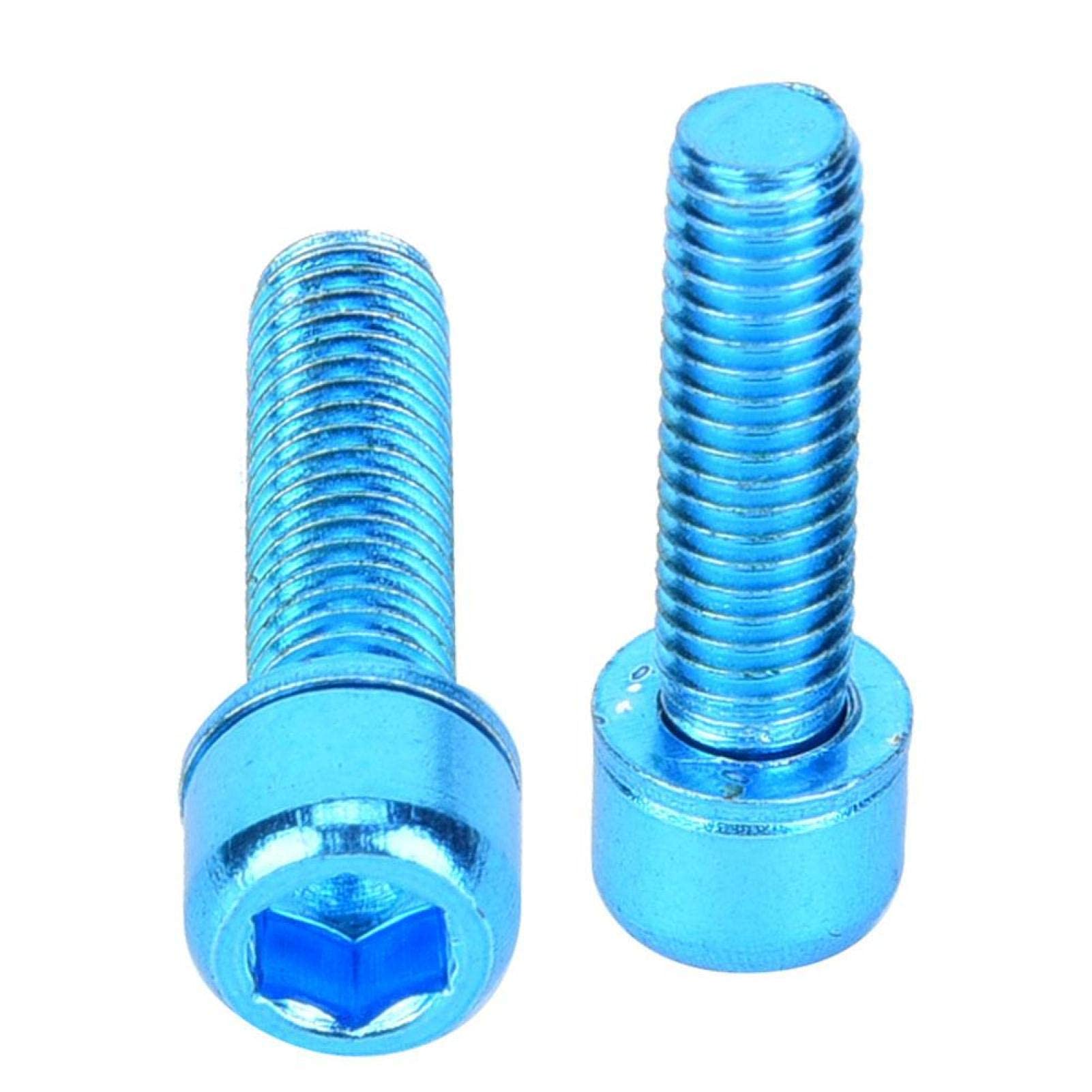 Bulloni Portaborraccia Bicicletta 6 Pezzi Viti Titanio M5x25mm Testa Cilindrica Esagono Incassato Blu Accessori Ciclismo Leggeri Resistenti per Mountain Bike Road