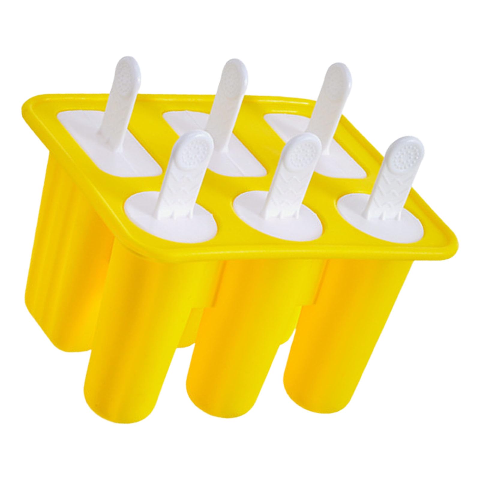 Buxuaaaa Silicone Ice Cream Molds with Stick for Popsicles Easy Releases 6 Compartments Ice Lolly Making Maker with Removable Stick
