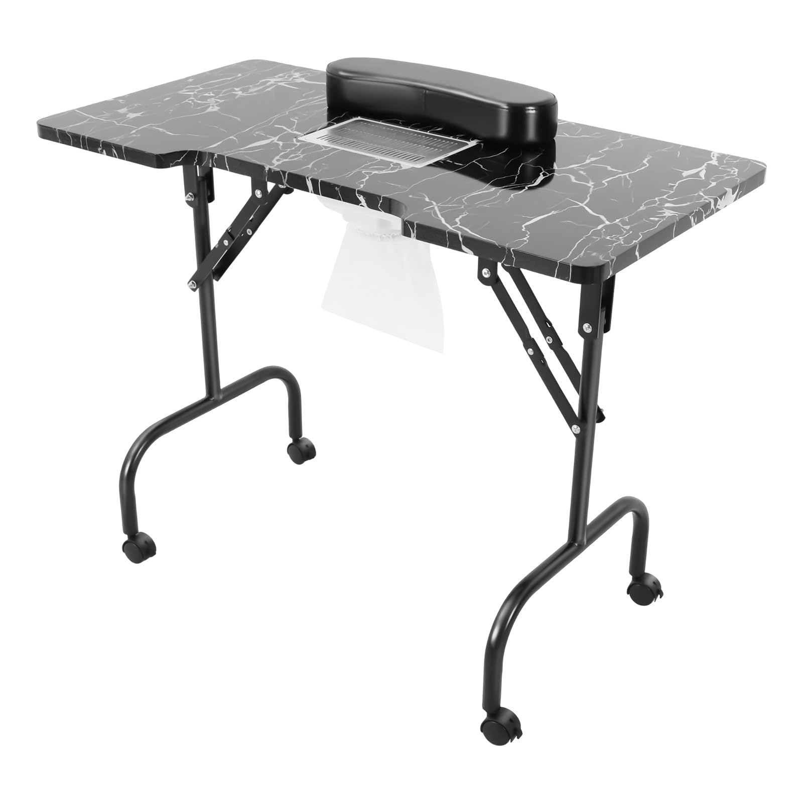 Tavolo per unghie portatile per tecnici, con funzione pieghevole, per manicure, scrivania sia salone che a casa, collettore di polvere, ventola, manicure, ricostruzione delle unghie, pieghevole,
