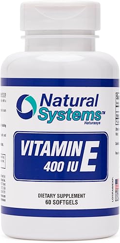 Natural Systems - Vitamina E 60 cápsulas blandas de 400 UI de Natural Systems - Suplementos de vitamina E para el sistema inmunológico * - Cápsulas