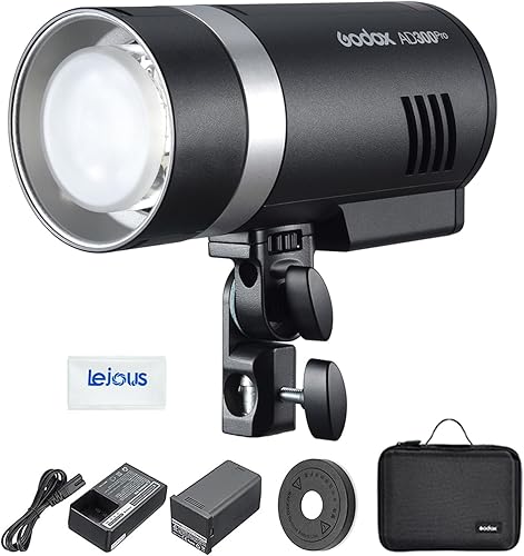 Godox AD300 Pro - Estroboscópico flash para exteriores, monolight flash TTL de 300 W, 2.4 G TTL, 18000 HSS, batería de litio de 2600 mAh, luz de